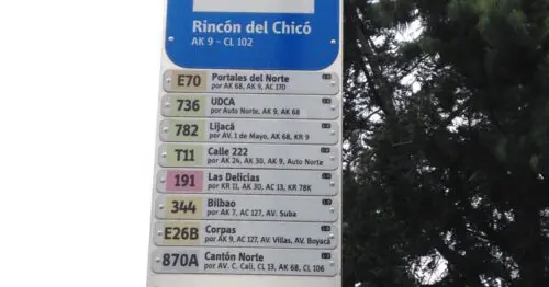 PARADERO SITP BARRIO RINCON DEL CHICO  191A01